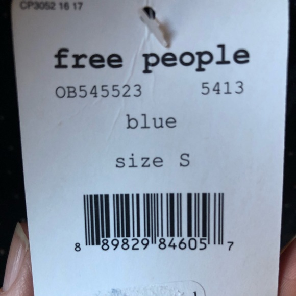 Free People NWT Sage Contrast Shirt Blue Small, - Picture 6 of 8